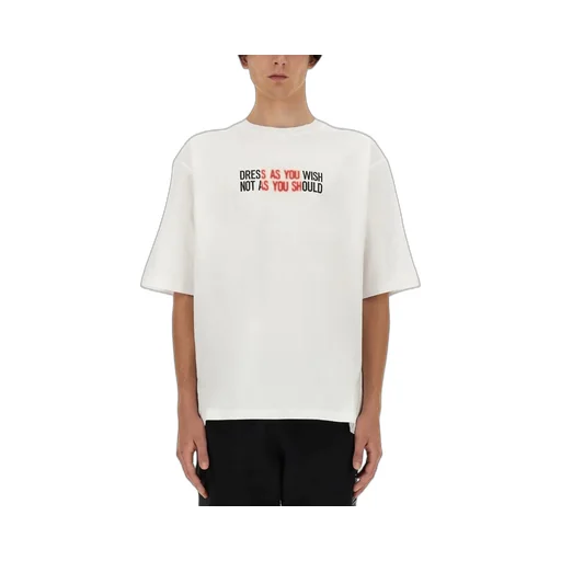 Moschino Slogan Printed Crewneck T-Shirt