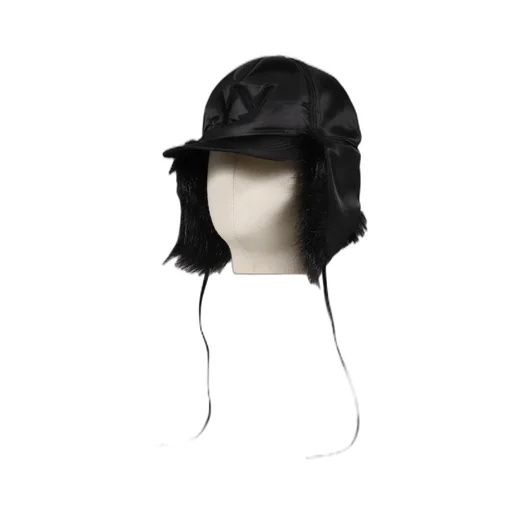 Faux Fur Earflap Cap / Black