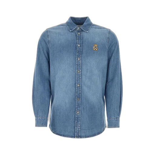 Moschino Teddy Bear Embroidered Buttoned Denim Shirt