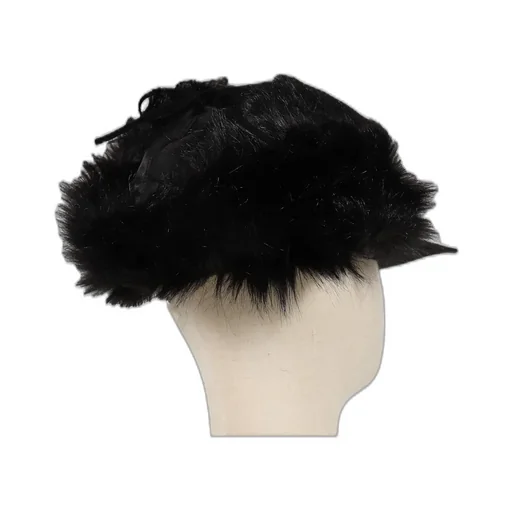 Faux Fur Earflap Cap / Black