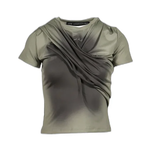 Gathered Hoodie Jersey Top / Kha