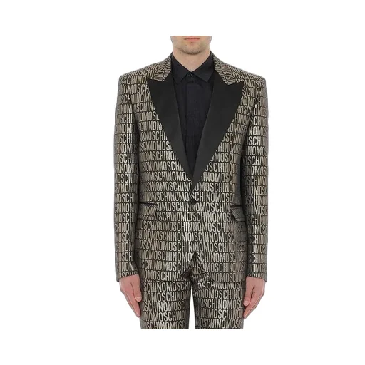 Moschino All-Over Logo Printed Single-Breasted Blazer