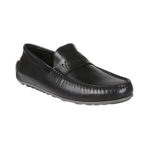 Moschino Logo Cut-Out Ruched Loafers