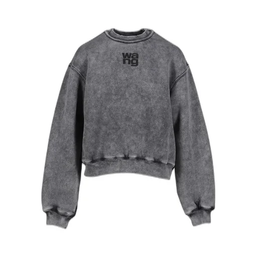 Essential Terry Crew Sweatshirt W/ Puff Paint Logo / Washed Granite