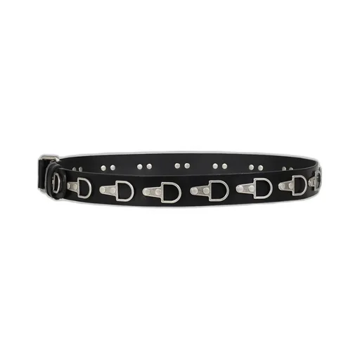 Full Metal Leather Belt / Black