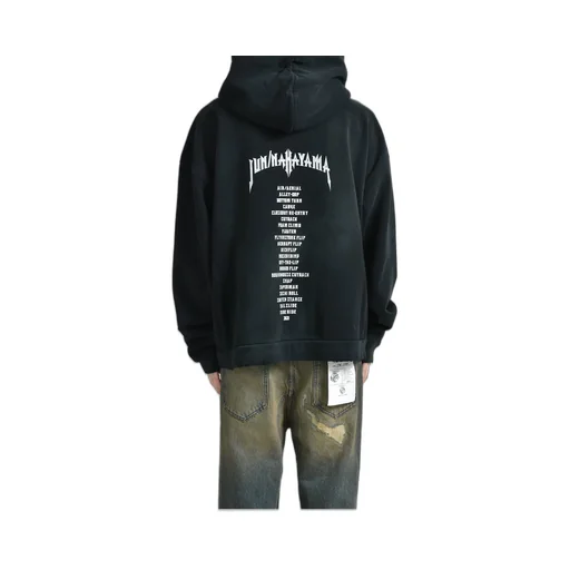 Ethnic Zip Hoodie / Black