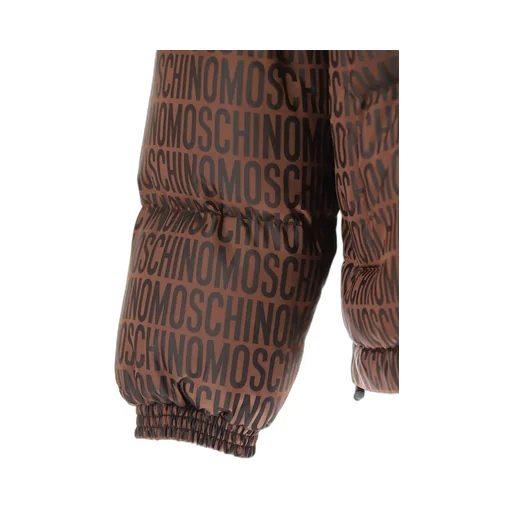 Moschino Allover Logo Zip-Up Puffer Coat