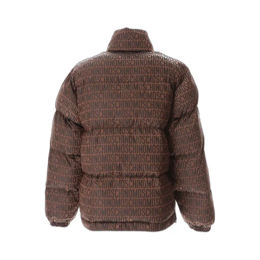 Moschino Allover Logo Zip-Up Puffer Coat