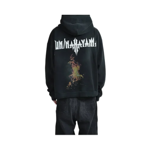Flame Zip Hoodie / Black