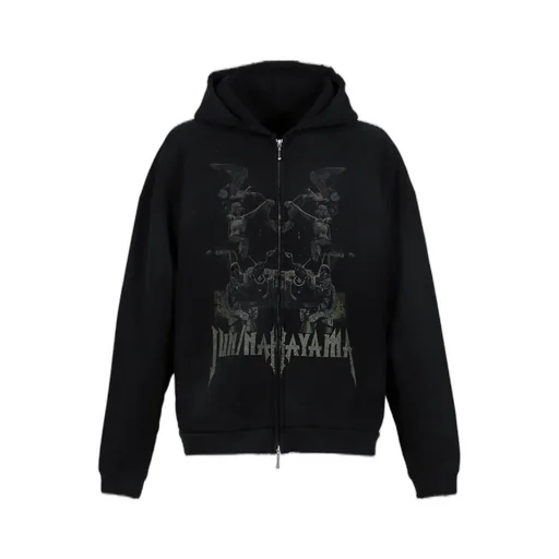 Ethnic Zip Hoodie / Black