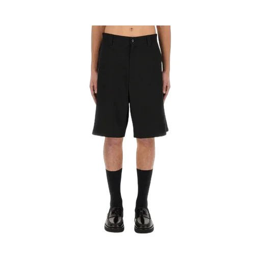 Moschino Logo Patch Belt-Looped Shorts