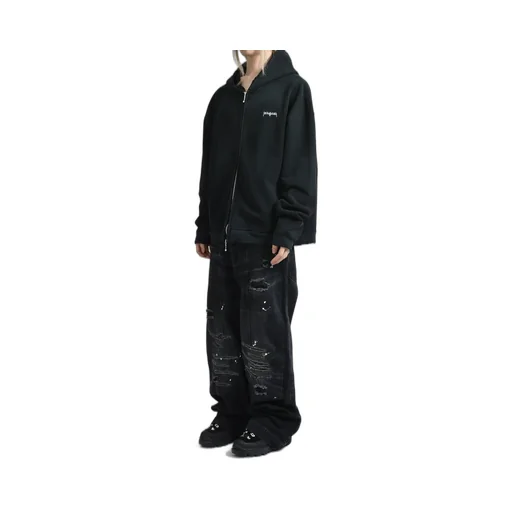Flame Zip Hoodie / Black