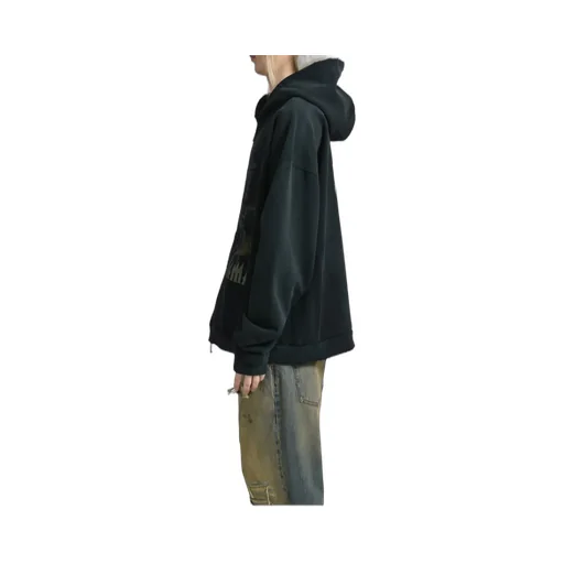 Ethnic Zip Hoodie / Black