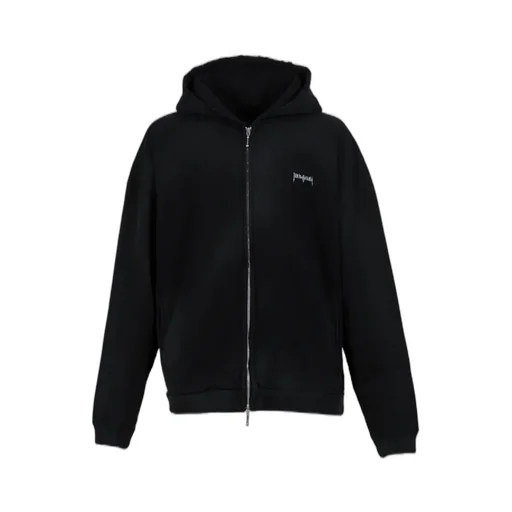Flame Zip Hoodie / Black