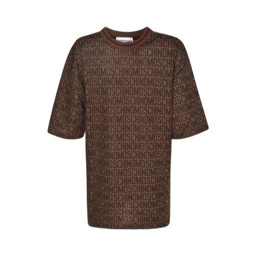 Moschino All-Over Logo Embroidered Crewneck T-Shirt