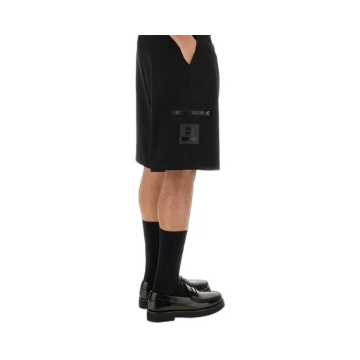 Moschino Logo Patch Belt-Looped Shorts