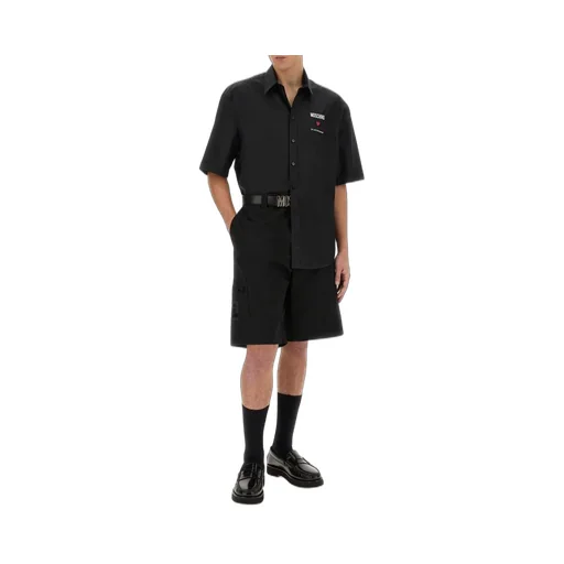 Moschino Logo Patch Belt-Looped Shorts