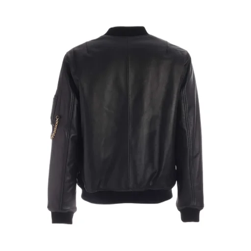 Moschino Logo Plaque Zip-Up Bomber Jacket