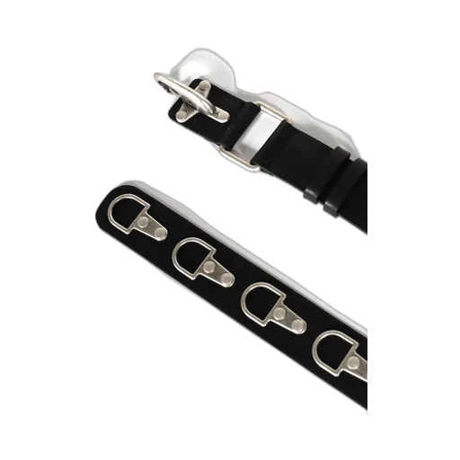 Full Metal Leather Belt / Black