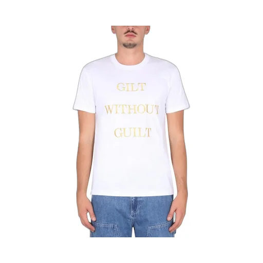 Moschino Slogan Printed Crewneck T-Shirt