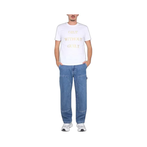 Moschino Slogan Printed Crewneck T-Shirt