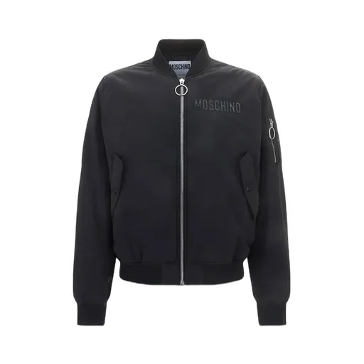 Moschino Logo Printed Zipped Bomber Jacket