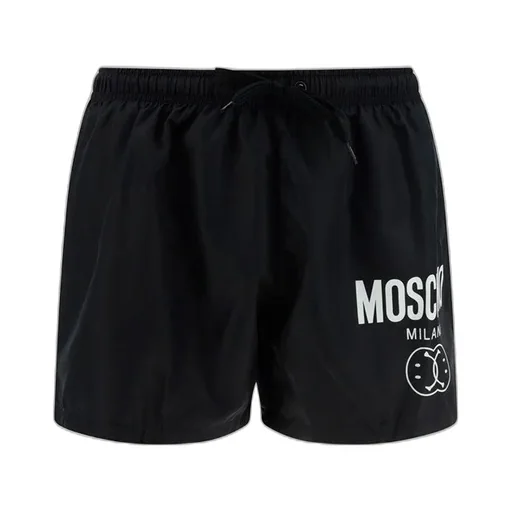 Moschino Logo Printed Drawstring Swim Shorts