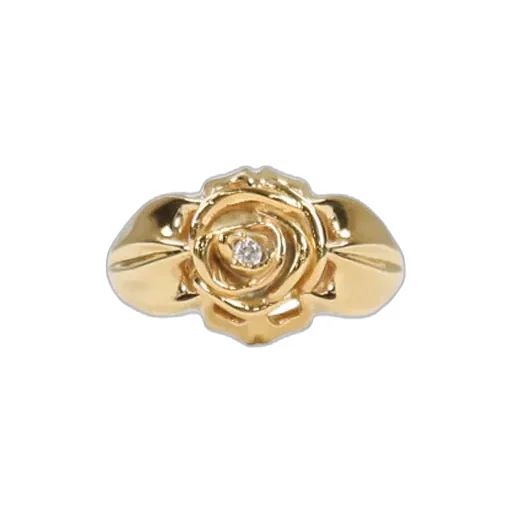 Rose Stone Ring / Gld