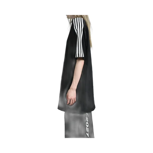 5Stripe Padded T-Shirt / Blk