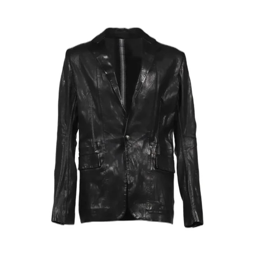 Pionnier Stretch Leather Classic Blazer / Noir