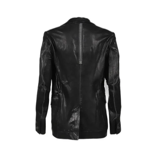 Pionnier Stretch Leather Classic Blazer / Noir