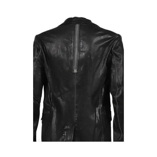 Pionnier Stretch Leather Classic Blazer / Noir