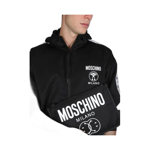 Moschino Logo Printed Drawstring Zipped Hoodie
