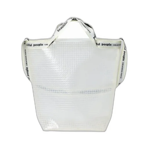 Plaid Vinyl Logo Tape Shoulder Bag / Clear