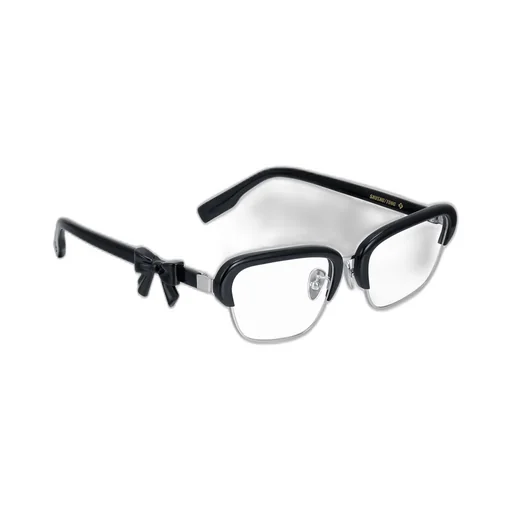 Bow-Adorned Temple Glasses / Blk