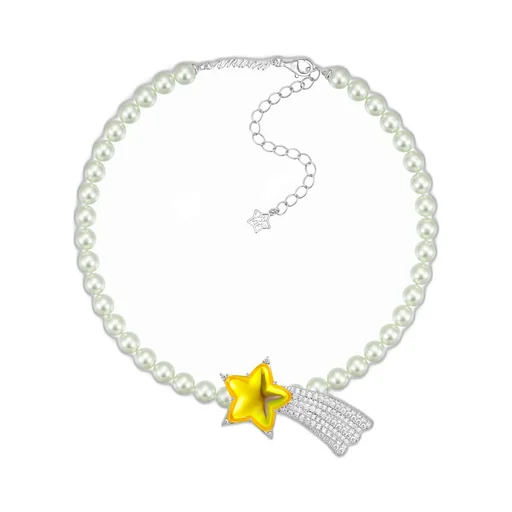 Pave Long-Tail Meteor Necklace / Yel