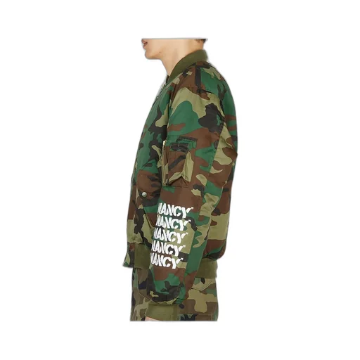 Nancy Camouflage Zipped Bomber Jacket