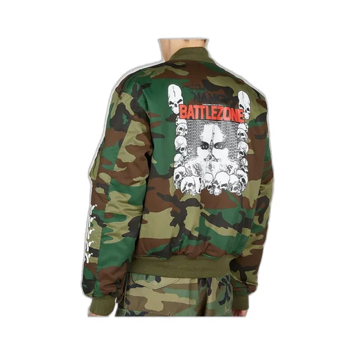 Nancy Camouflage Zipped Bomber Jacket