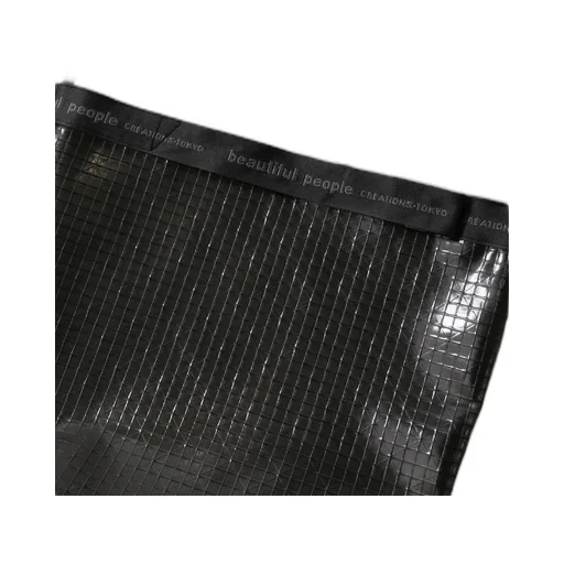 Plaid Vinyl Logo Tape Shoulder Bag / Blk