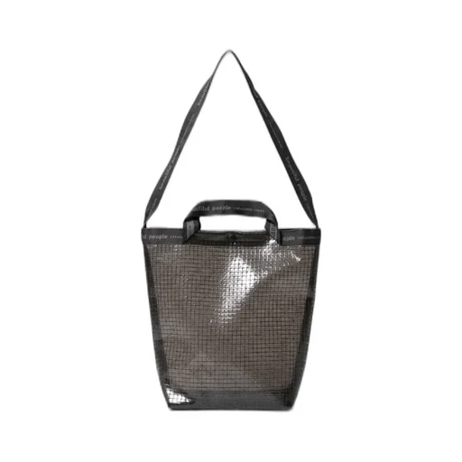 Plaid Vinyl Logo Tape Shoulder Bag / Blk