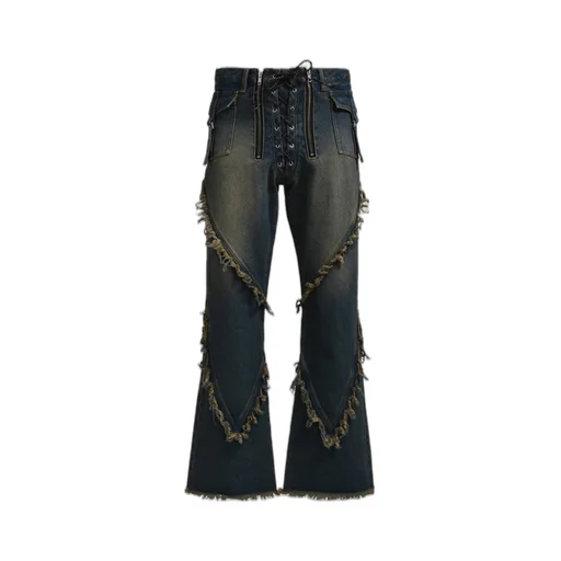 Fringe Denim Pants / Ind