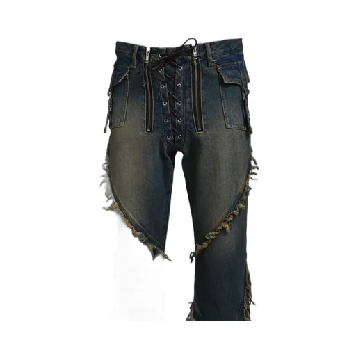 Fringe Denim Pants / Ind