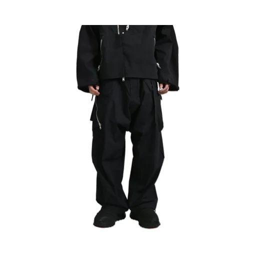 Encapsulated Nylon Ultrawide Drawcord Cargo Trouser Gen. 1 / Blk