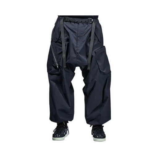 Encapsulated Nylon Ultrawide Drawcord Cargo Trouser Gen. 1 / Blk