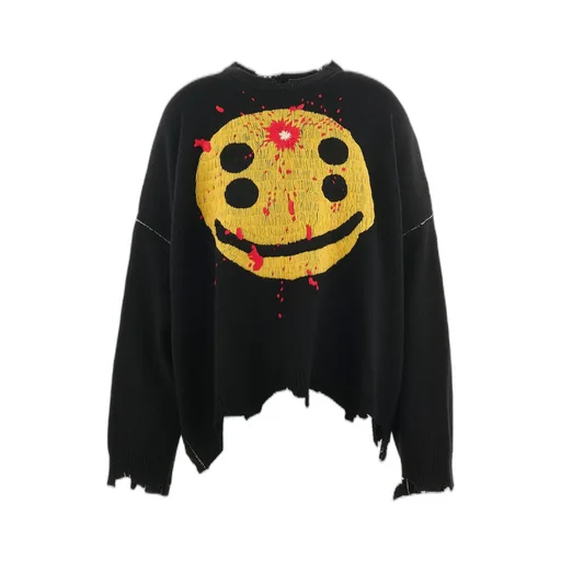 Cp_Crew Knt/Smile / Blk