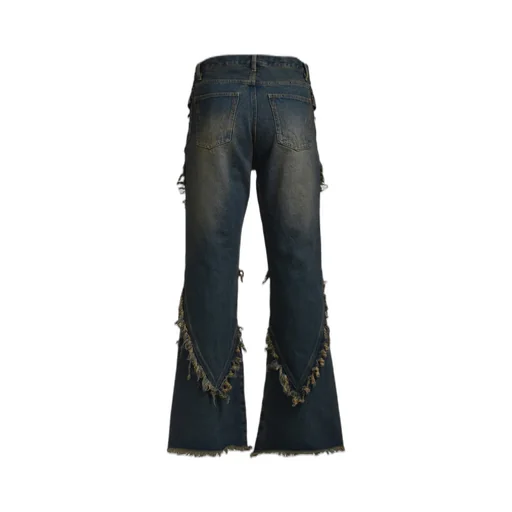 Fringe Denim Pants / Ind
