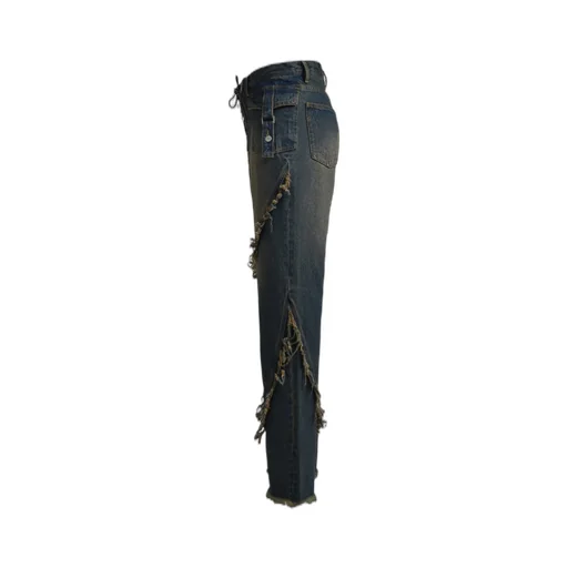 Fringe Denim Pants / Ind