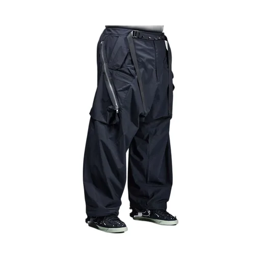 Encapsulated Nylon Ultrawide Drawcord Cargo Trouser Gen. 1 / Blk