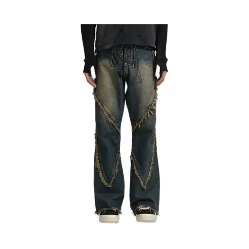 Fringe Denim Pants / Ind