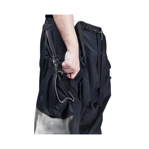 Encapsulated Nylon Ultrawide Drawcord Cargo Trouser Gen. 1 / Blk